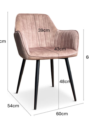 Eetkamerstoel Jeffrey Velvet Antraciet