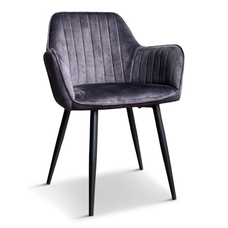 Eetkamerstoel Jeffrey Velvet Antraciet