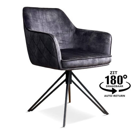 Eetkamerstoel Dijon Velvet Antraciet