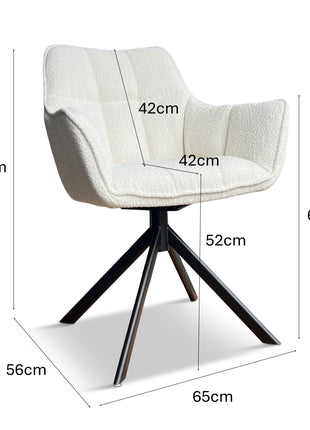 Eetkamerstoel Hamburg Bouclé Naturel