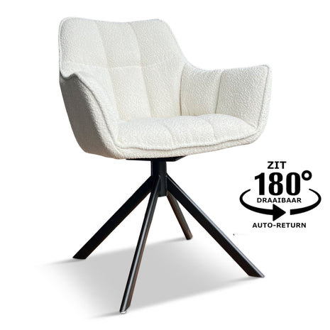 Eetkamerstoel Hamburg Bouclé Naturel