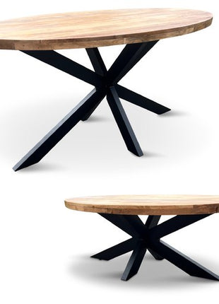 Eettafel Tulsa Mango Naturel 160x90cm + Salontafel