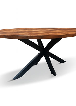 Eettafel Tulsa Ovaal 150x90cm Mango Walnoot Bruin