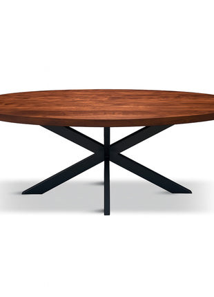 Eettafel Tulsa Ovaal 190x100cm Mango Walnoot Bruin