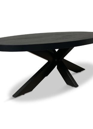 Salontafel Tulsa Ovaal 130x70cm Mango Zwart