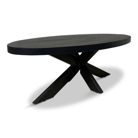 Salontafel Tulsa Ovaal 130x70cm Mango Zwart