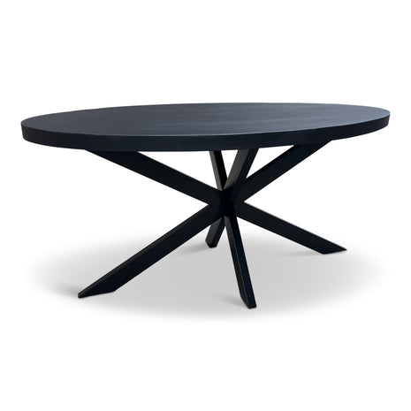 Eettafel Tulsa Ovaal 240x100cm Mango Zwart
