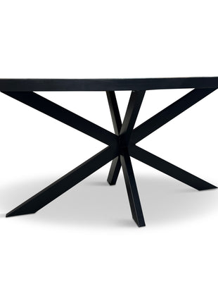 Eettafel Tulsa Ovaal 180x90cm Mango Zwart