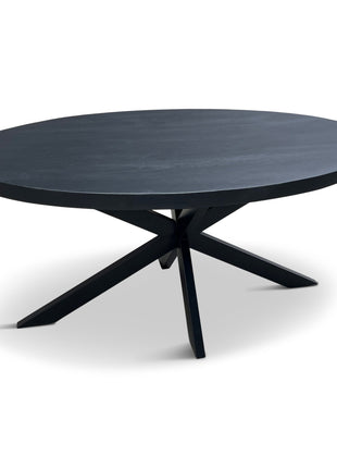 Eettafel Tulsa Ovaal 150x90cm Mango Zwart