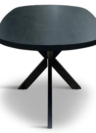 Eettafel Nørre Deens Ovaal 260x110cm Mango Zwart