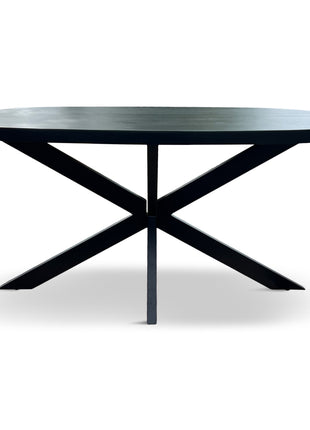 Eettafel Nørre Deens Ovaal 210x100cm Mango Zwart