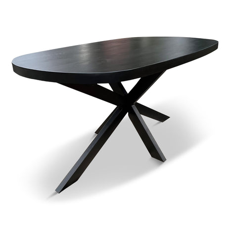 Eettafel Nørre Deens Ovaal 300x120cm Mango Zwart