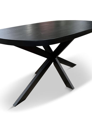 Eettafel Nørre Deens Ovaal 230x110cm Mango Zwart