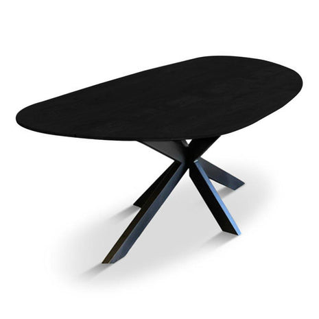 Eettafel Pebble Organisch 220x100cm Mango Zwart