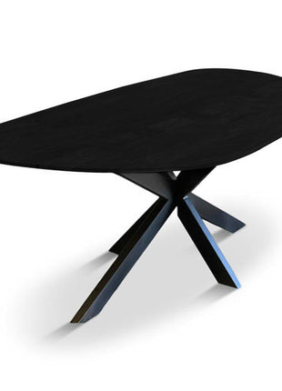Eettafel Pebble Organisch 240x110cm Mango Zwart