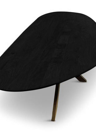 Eettafel Pebble Organisch 280x120cm Mango Zwart