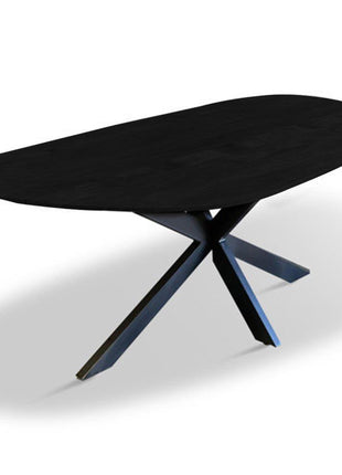 Eettafel Pebble Organisch 200x100cm Mango Zwart