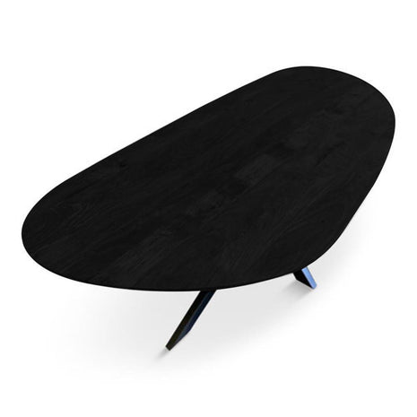 Eettafel Pebble Organisch 200x100cm Mango Zwart