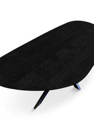 Eettafel Pebble Organisch 260x110cm Mango Zwart