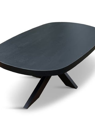 Salontafel Nørre Deens Ovaal 120x70cm Mango Zwart