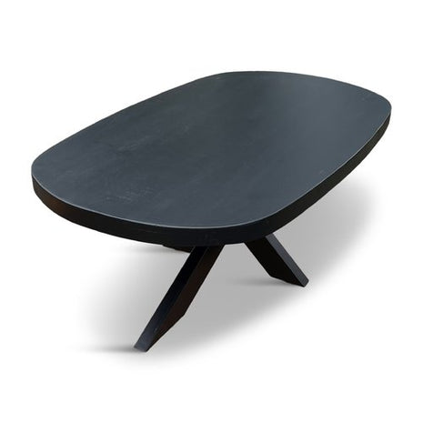 Salontafel Nørre Deens Ovaal 120x70cm Mango Zwart