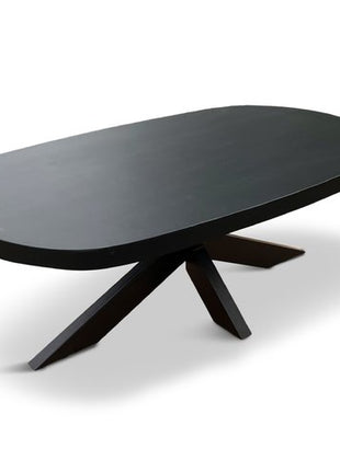 Salontafel Nørre Deens Ovaal 130x70cm Mango Zwart