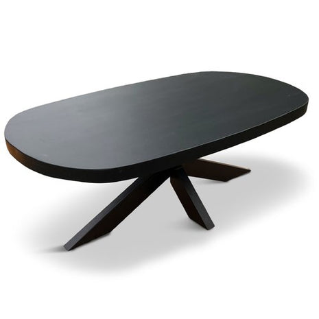 Salontafel Nørre Deens Ovaal 120x70cm Mango Zwart