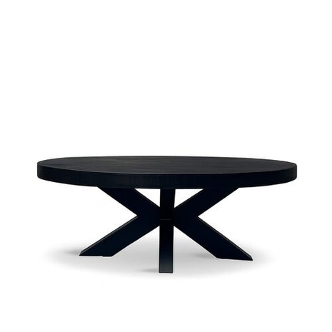 Salontafel Tulsa Ovaal 130x70cm Mango Zwart