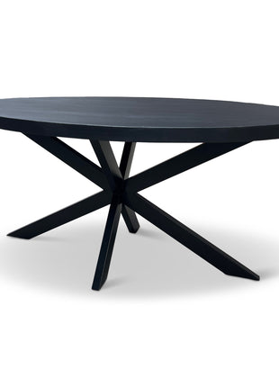 Eettafel Tulsa Ovaal 140x80cm Mango Zwart