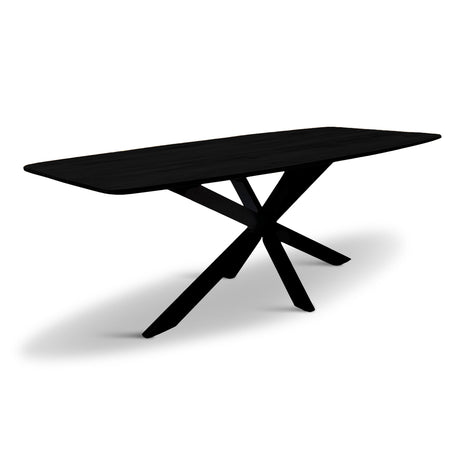 Eettafel Oslo Deens Ovaal 150x80cm Zwart Mango