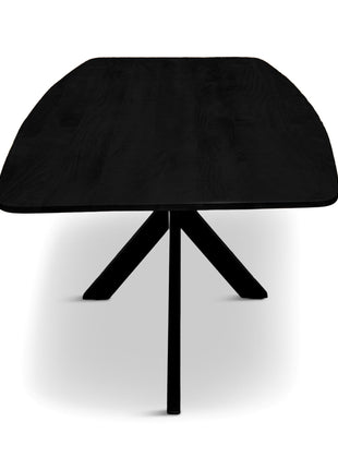 Eettafel Oslo Deens Ovaal 240x100cm Zwart Mango